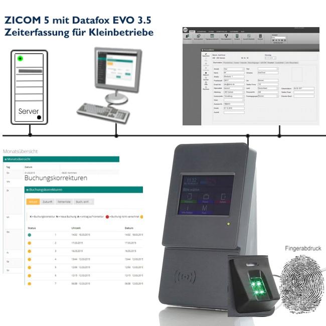 ZICOM5 10 Mitarbeiter mit EVO 3.5 Biometrie